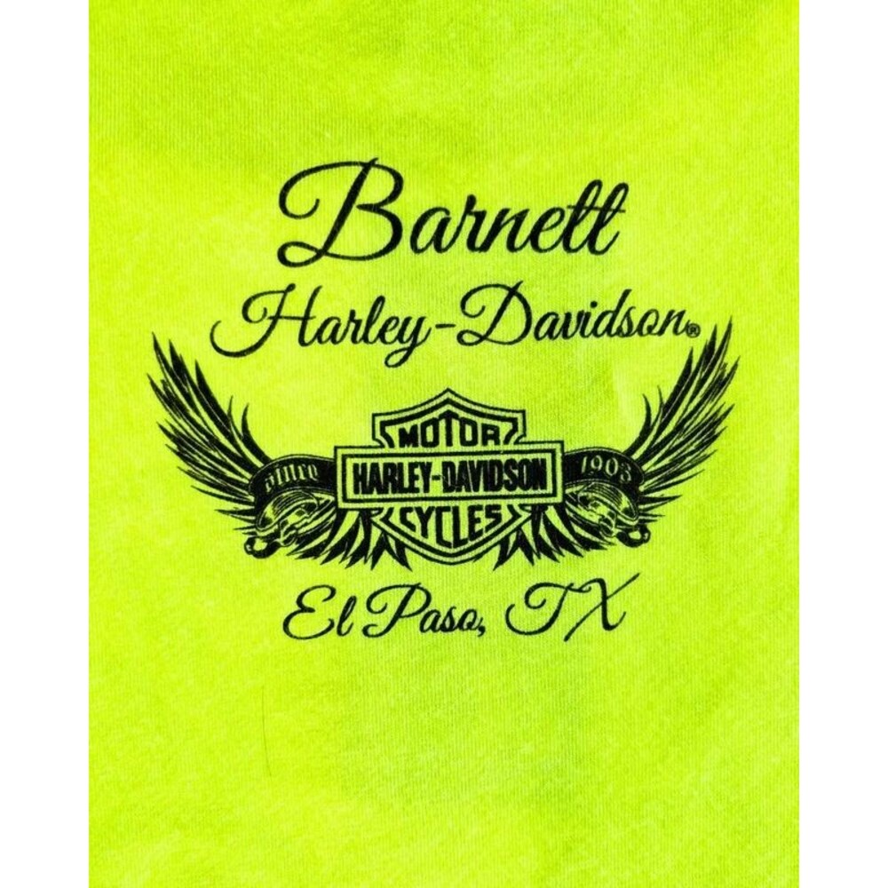 Harley Davidson Womens Tank XL Neon Yellow Black Rhinestone El Paso Texas NWT - Picture 5 of 5